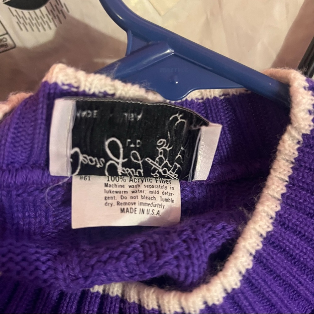 Vintage Dear Gaby, LTD Sweater Vest Womens Large L Purple - Picture 4 of 5